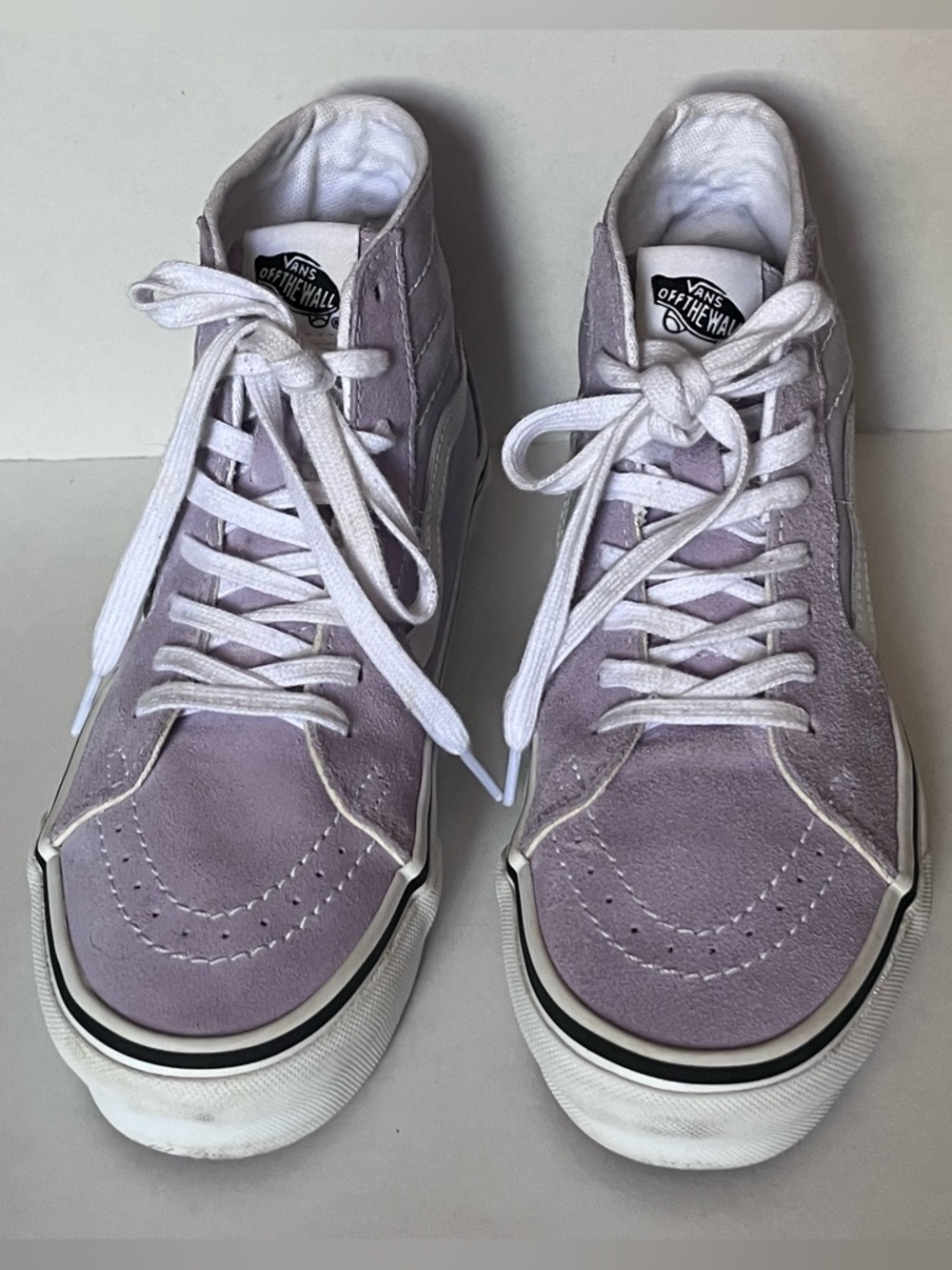 Vans High-Top Sneakers in Lavender and White